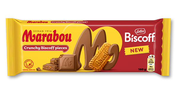 Marabou Lotus Biscoff Swedish Chocolate Bar 160g - Milk Chocolate with Lotus Biscoff Pieces