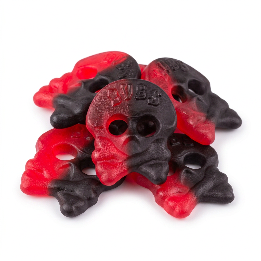 Bubs Raspberry/Licorice Skull