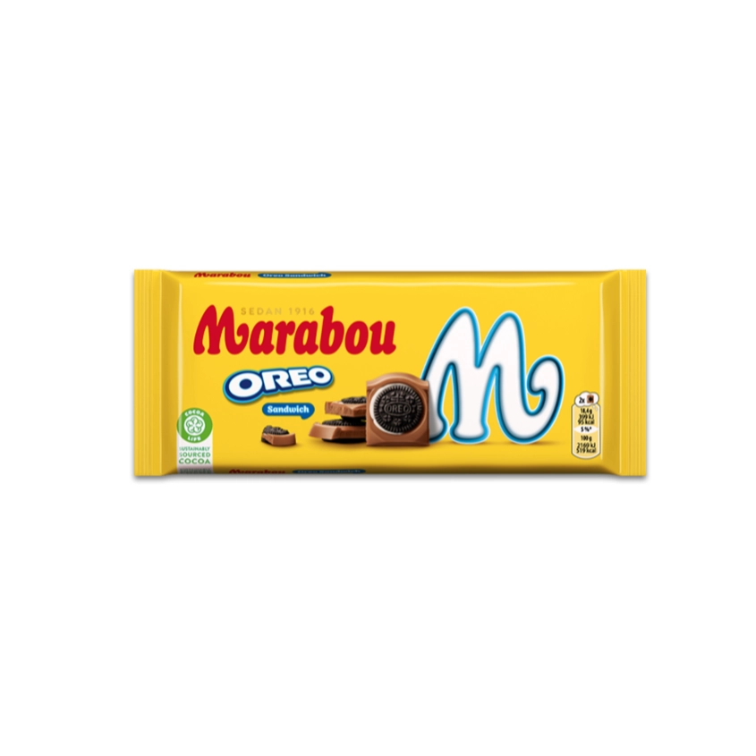 Marabou Oreo Sandwich Swedish Chocolate Bar 92g- Milk Chocolate with Oreo Biscuit Filling