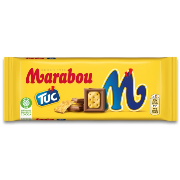 Marabou Salty Crackers Swedish Chocolate Bar 87g- Milk Chocolate with Crunchy TUC Crackers