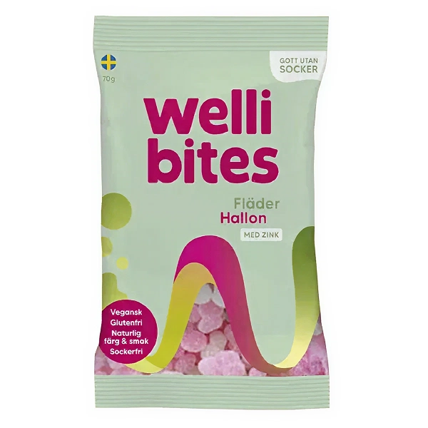 Wellibites Elderflower & Raspberry 70g
